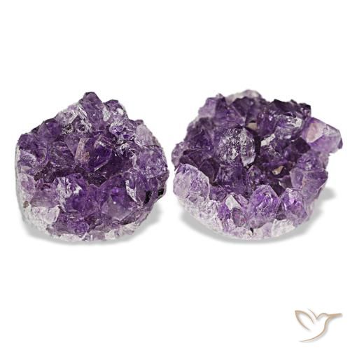 Gemas de drusa de amatista violeta natural de 21,44 ct, forma elegante, opaco