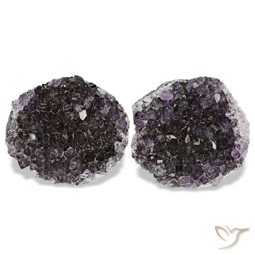 Gemas de drusa de amatista violeta natural de 15,02 ct, forma elegante, opaco