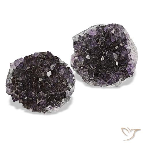 Gemas de drusa de amatista violeta natural de 15,02 ct, forma elegante, opaco