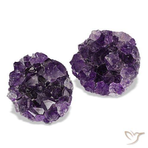 Gemas de drusa de amatista violeta natural de 20,85 ct, forma elegante, opaco