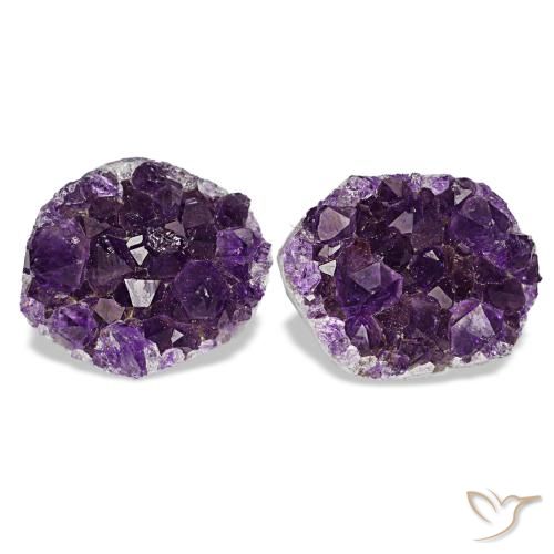 Gemas de drusa de amatista violeta natural de 13,49 ct, forma elegante, opaco