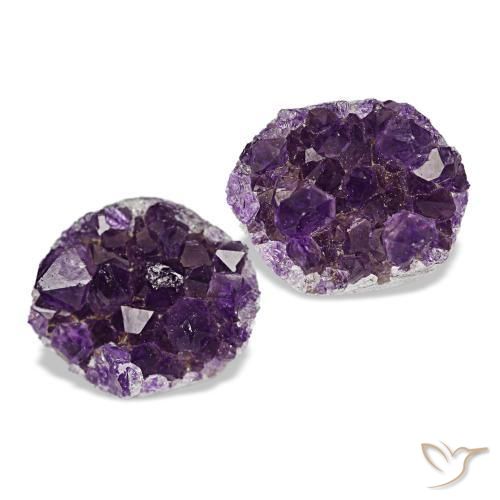 Gemas de drusa de amatista violeta natural de 13,49 ct, forma elegante, opaco