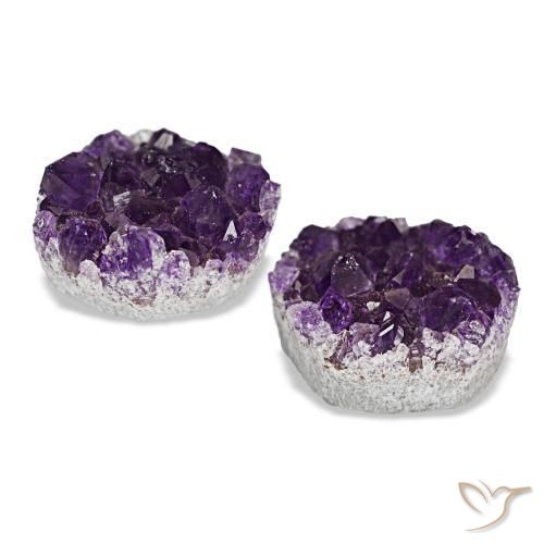 Gemas de drusa de amatista violeta natural de 13,49 ct, forma elegante, opaco