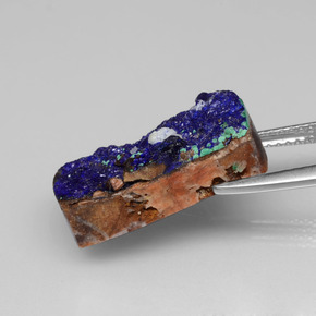 Azurita Druzy Azul natural de 9.73 ct, Corte Baguette, Opaco