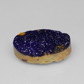 Azurita Druzy Azul natural de 9.26 ct, Corte Óvalo, Opaco