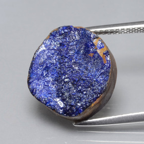 Azurita Druzy Azul natural de 7.29 ct, Forma elegante, Opaco
