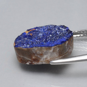 Azurita Druzy Azul natural de 7.29 ct, Forma elegante, Opaco