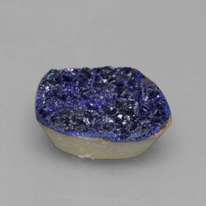 Drusa de azurita azul natural de 5,24 ct, forma elegante, opaco