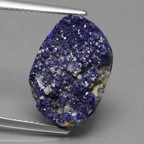 Azurita Druzy Azul natural de 20.43 ct, Forma elegante, Opaco