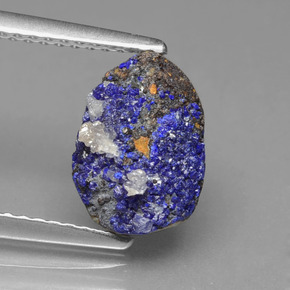 Drusa de azurita azul natural de 2,34 ct, forma elegante, opaco