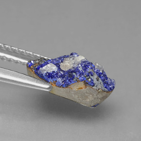 Drusa de azurita azul natural de 2,34 ct, forma elegante, opaco