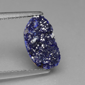 Azurita Druzy Azul natural de 2.56 ct, Forma elegante, Opaco