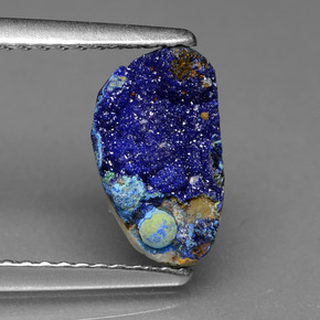 Azurita Druzy Azul natural de 1.80 ct, Forma elegante, Opaco