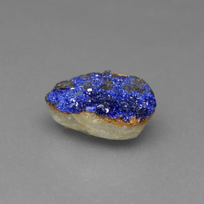 Drusa de azurita azul natural de 2,15 ct, forma elegante, opaco