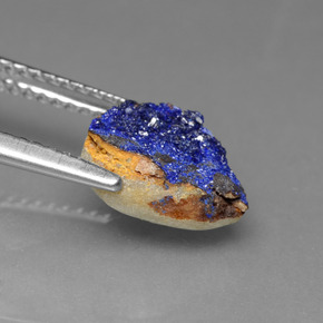 Drusa de azurita azul natural de 2,15 ct, forma elegante, opaco