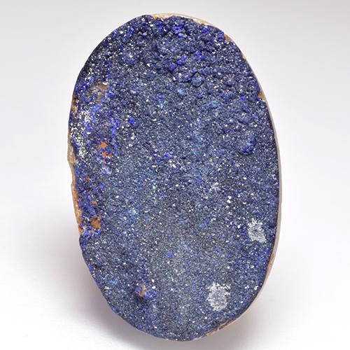 Drusa de azurita azul natural de 22,48 ct, forma elegante, opaco