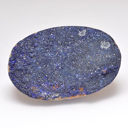 Drusa de azurita azul natural de 22,48 ct, forma elegante, opaco