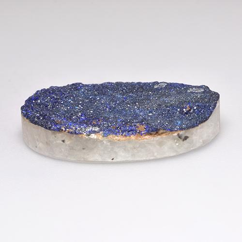 Drusa de azurita azul natural de 22,48 ct, forma elegante, opaco
