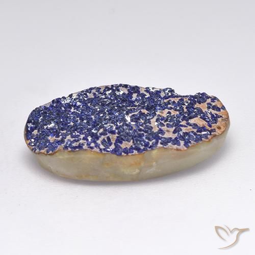Azurita Druzy Azul marino intenso natural de 10.82 ct, Elegante, Opaco