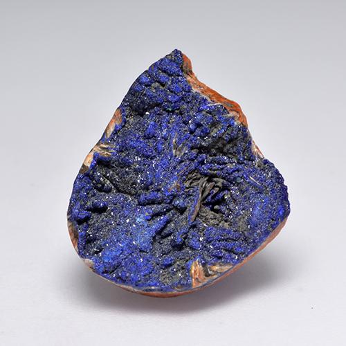 Drusa de azurita azul natural de 18,12 ct, forma elegante, opaco