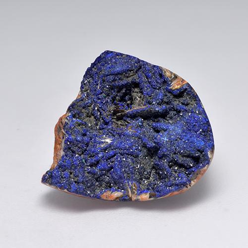 Drusa de azurita azul natural de 18,12 ct, forma elegante, opaco