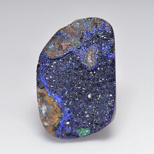 Azurita Druzy Azul marino intenso natural de 19.23 ct, Forma elegante, Opaco