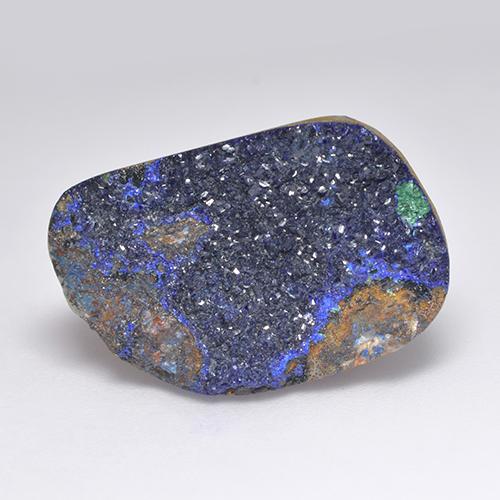 Azurita Druzy Azul marino intenso natural de 19.23 ct, Forma elegante, Opaco
