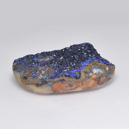 Azurita Druzy Azul marino intenso natural de 19.23 ct, Forma elegante, Opaco