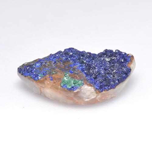 Drusa de azurita azul natural de 8,35 ct, forma elegante, opaco