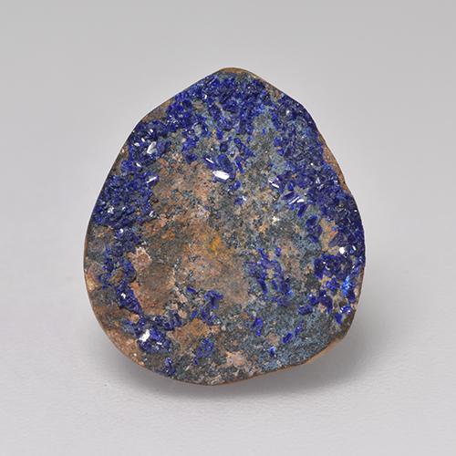 Azurita Druzy Azul marino intenso natural de 8.14 ct, Forma elegante, Opaco
