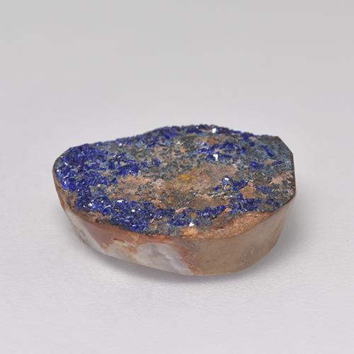 Azurita Druzy Azul marino intenso natural de 8.14 ct, Forma elegante, Opaco
