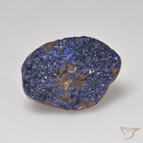 Azurita Druzy Azul marino intenso natural de 6.40 ct, Forma elegante, Opaco