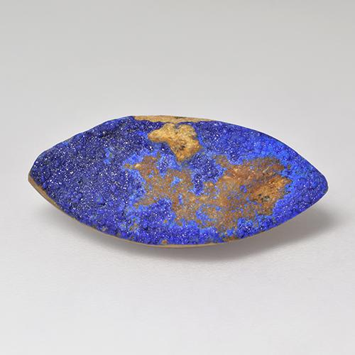 Drusa de azurita azul natural de 6,76 ct, marquesa, opaco