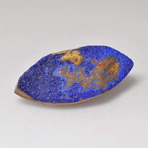 Drusa de azurita azul natural de 6,76 ct, marquesa, opaco