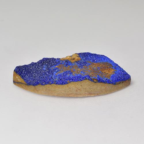 Drusa de azurita azul natural de 6,76 ct, marquesa, opaco