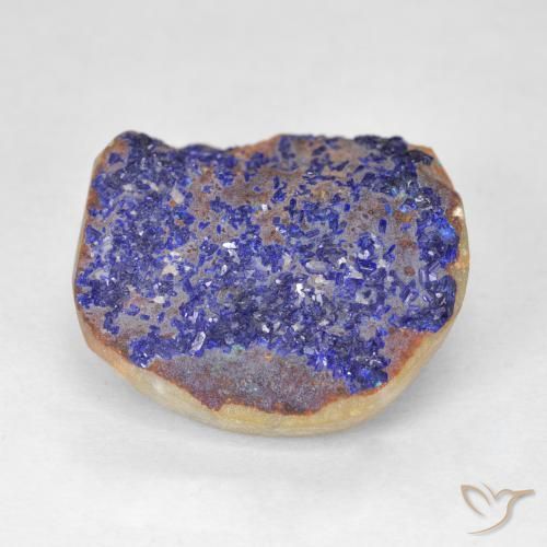Azurita Druzy Azul marino intenso natural de 16.09 ct, Elegante, Opaco