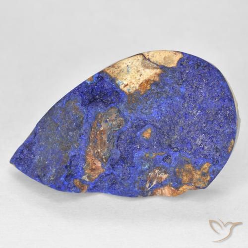 10.96ct Natural Azul marino intenso Azurita Druzy, En forma de pera, Opaco