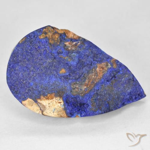 Azurita Druzy Azul marino intenso natural de 10.96 ct, En forma de pera, Opaco