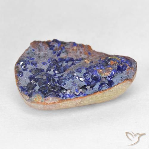 Azurita Druzy Azul marino intenso natural de 8.09 ct, Elegante, Opaco