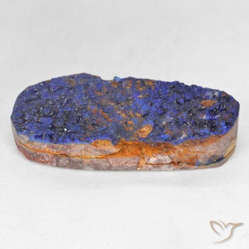 Azurita Druzy Azul marino intenso natural de 11.21 ct, Ovalada, Opaco