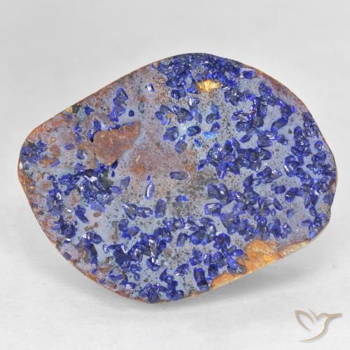 12.46ct Natural Azul marino intenso Azurita Druzy, Elegante, Opaco