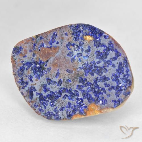 Azurita Druzy Azul marino intenso natural de 12.46 ct, Elegante, Opaco