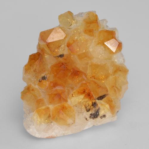 Drusa de citrino dorado natural de 35,79 ct, forma elegante, opaco
