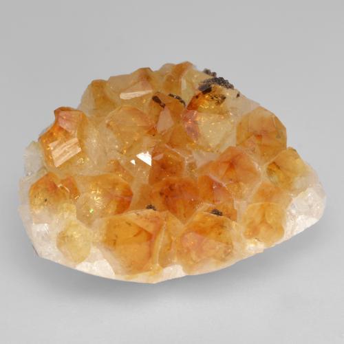 Drusa de citrino dorado natural de 35,79 ct, forma elegante, opaco