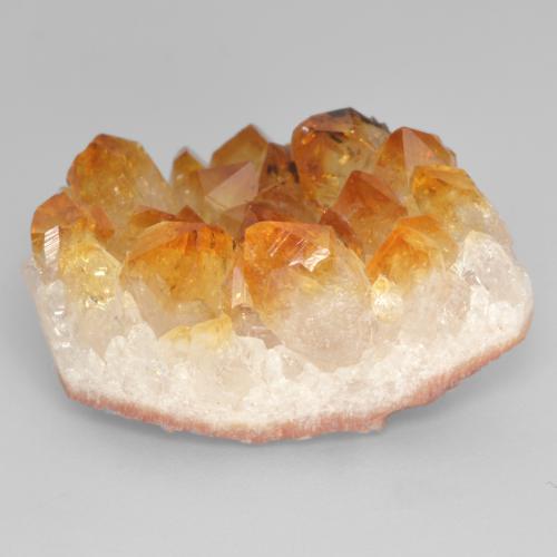Drusa de citrino dorado natural de 35,79 ct, forma elegante, opaco