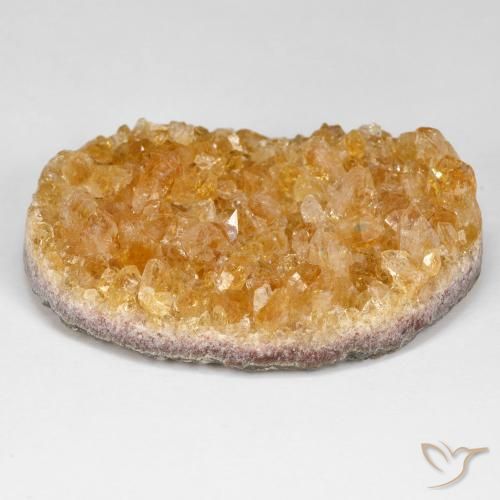 66.20ct Natural Naranja miel Citrino druzy, Ovalada, Opaco