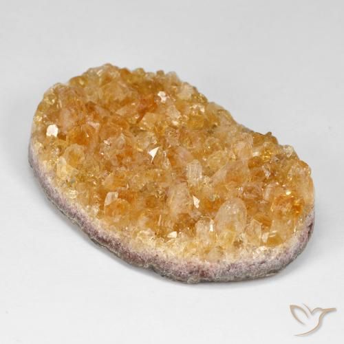 Citrino druzy Naranja miel natural de 66.20 ct, Ovalada, Opaco