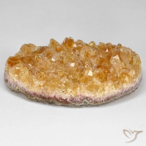 Citrino druzy Naranja miel natural de 66.20 ct, Ovalada, Opaco