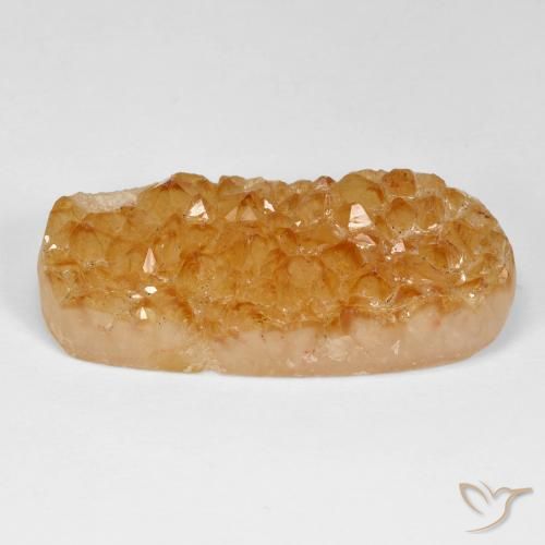 30.62ct Natural Medium Light-Orange Citrino druzy, Ovalada, Opaco