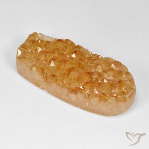 Citrino druzy Medium Light-Orange natural de 30.62 ct, Ovalada, Opaco